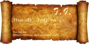 Thurzó Izóra névjegykártya